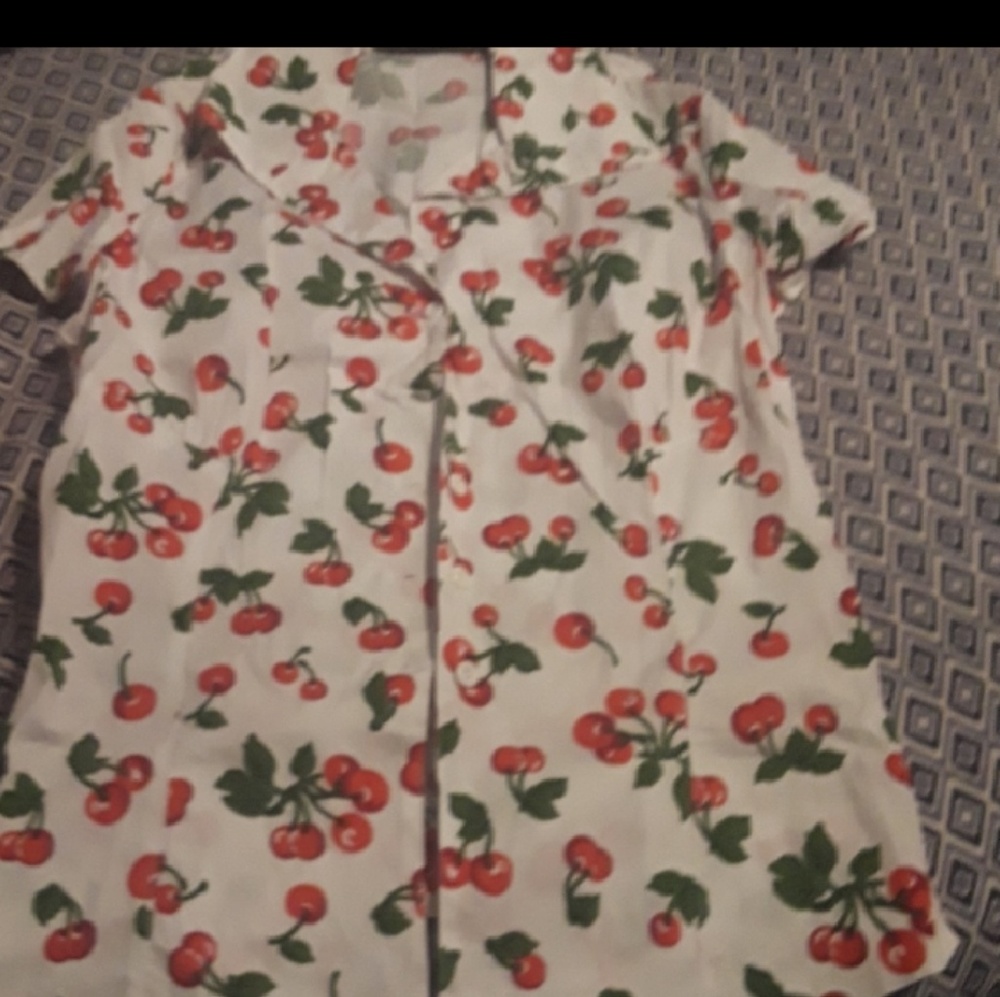 Laura brynes cherry button up top